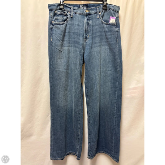 Jeans Wide Leg By Gap In Blue Denim, Size: 14