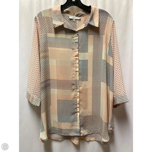 Top 3/4 Sleeve By Rose And Olive In Pink, Size: 1x