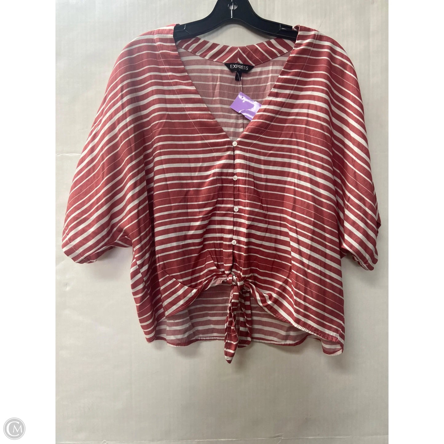 Top Short Sleeve By Express In Mauve, Size: M