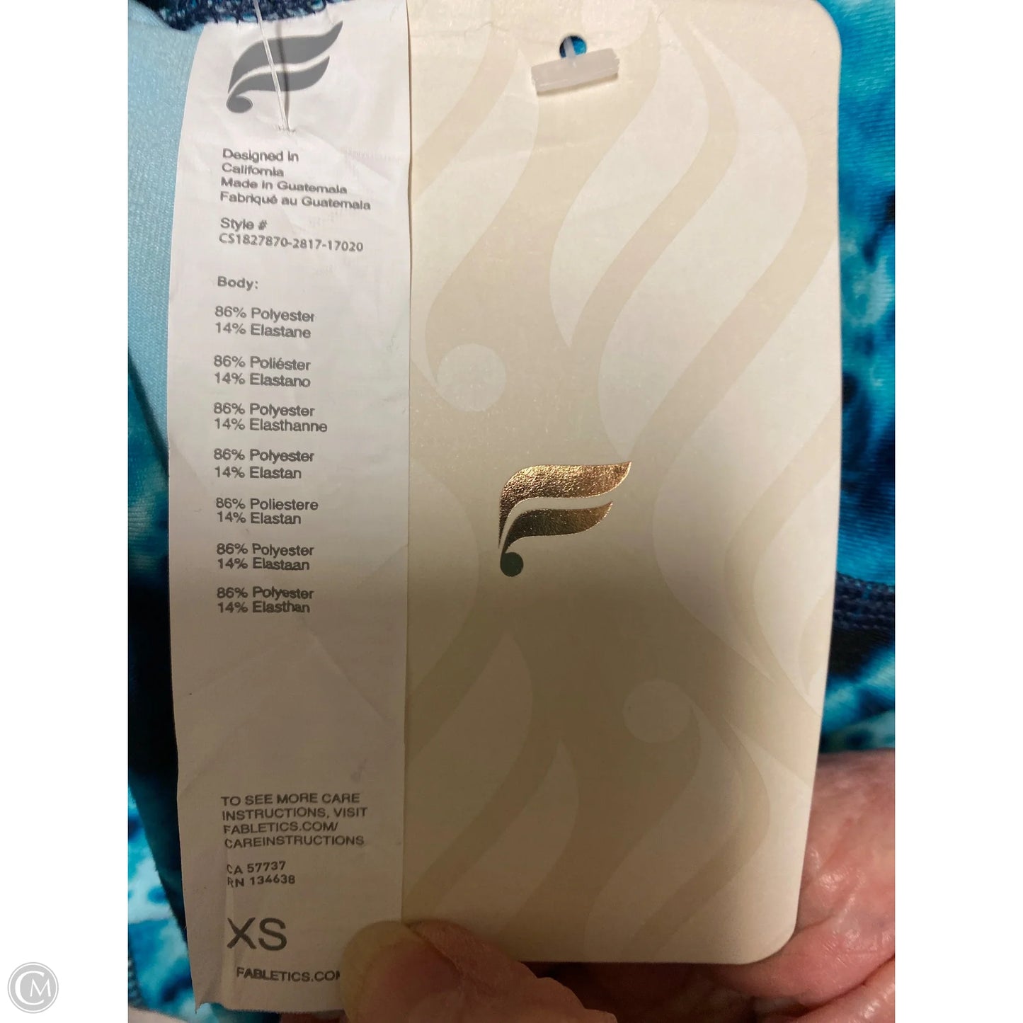 Athletic Leggings By Fabletics In Aqua, Size: Xs