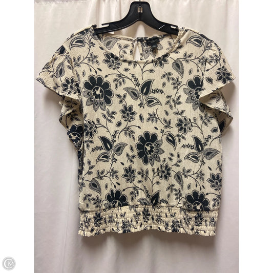 Top Short Sleeve By Ann Taylor In Tan, Size: L