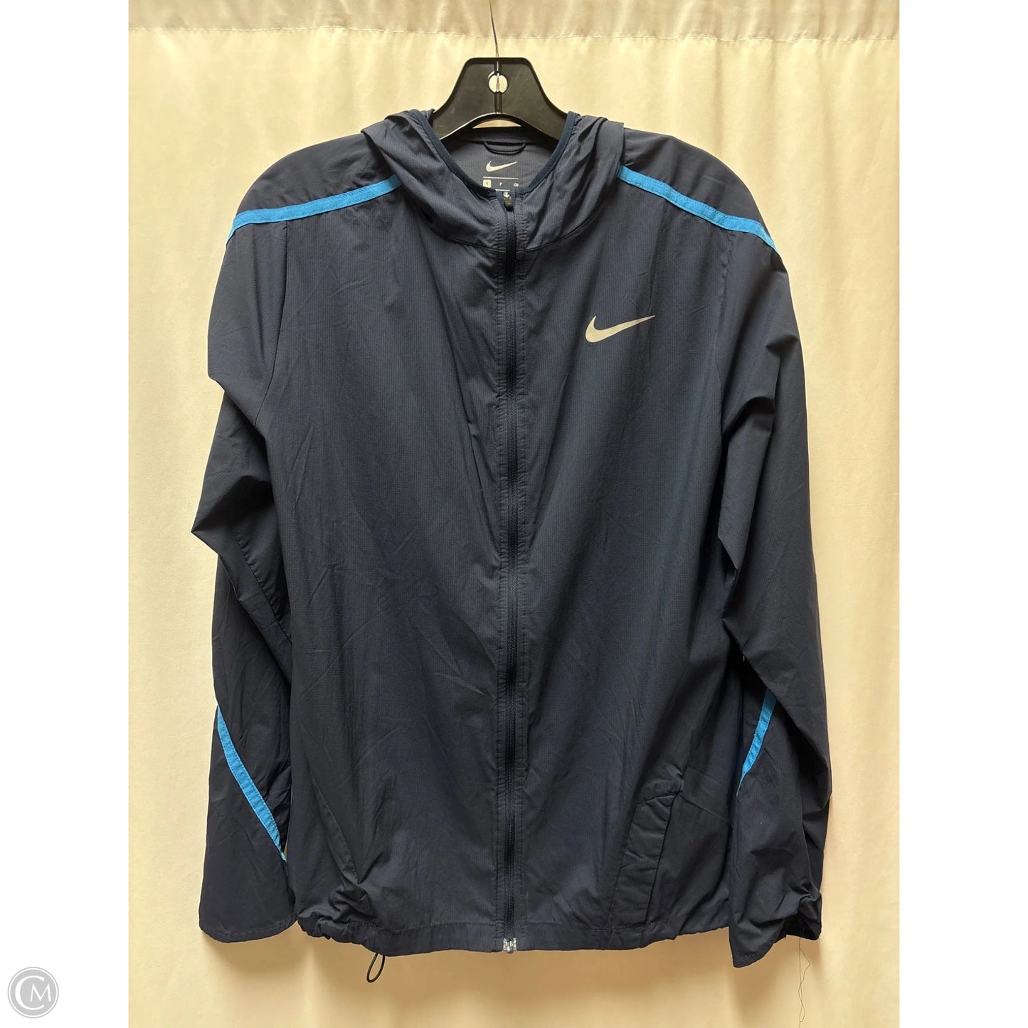 Athletic Jacket By Nike In Navy, Size: S