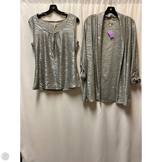 Top 2pc Sleeveless By Jm Collections In Silver, Size: S