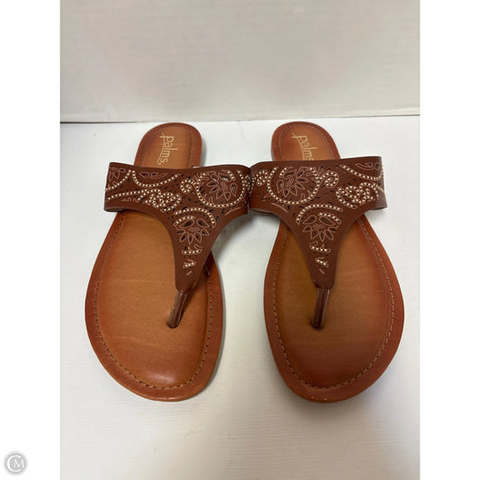 Sandals Flats By Clothes Mentor In Brown, Size: 11