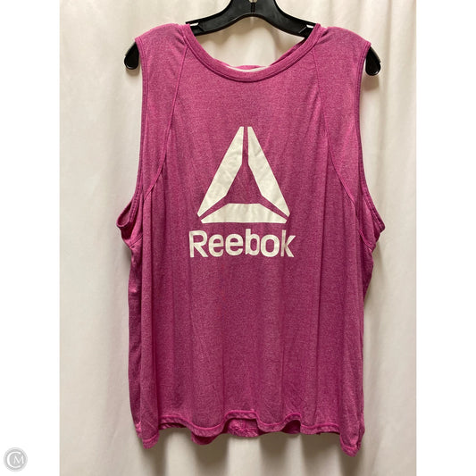 Athletic Tank Top By Reebok In Pink, Size: 2x