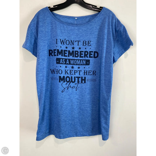Top Short Sleeve By Clothes Mentor In Blue, Size: L