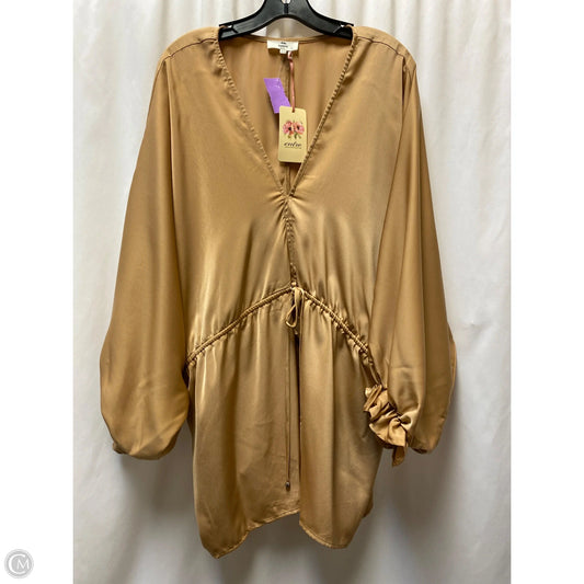 Top Long Sleeve By Entro In Brown, Size: 1x