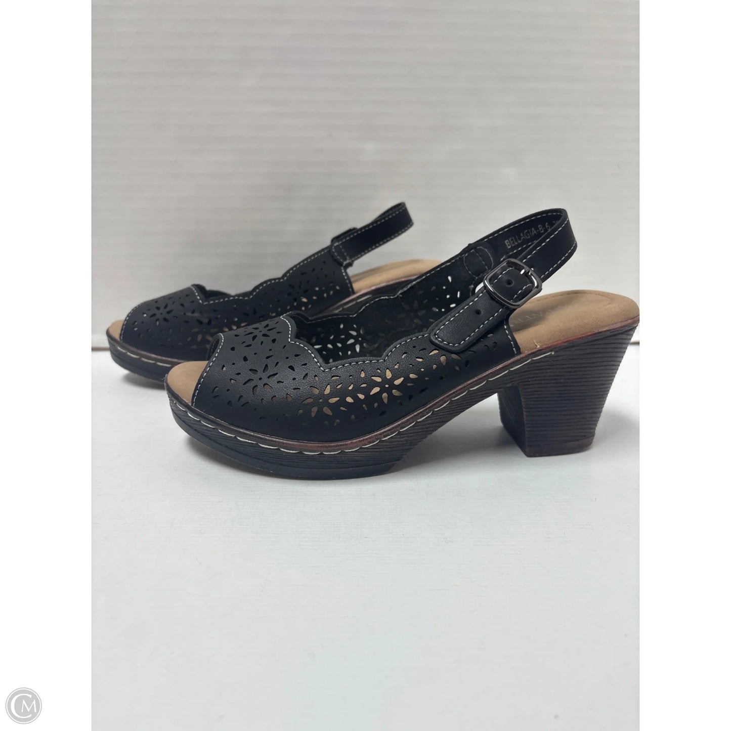 Sandals Heels Block By Spring Step In Black, Size: 6