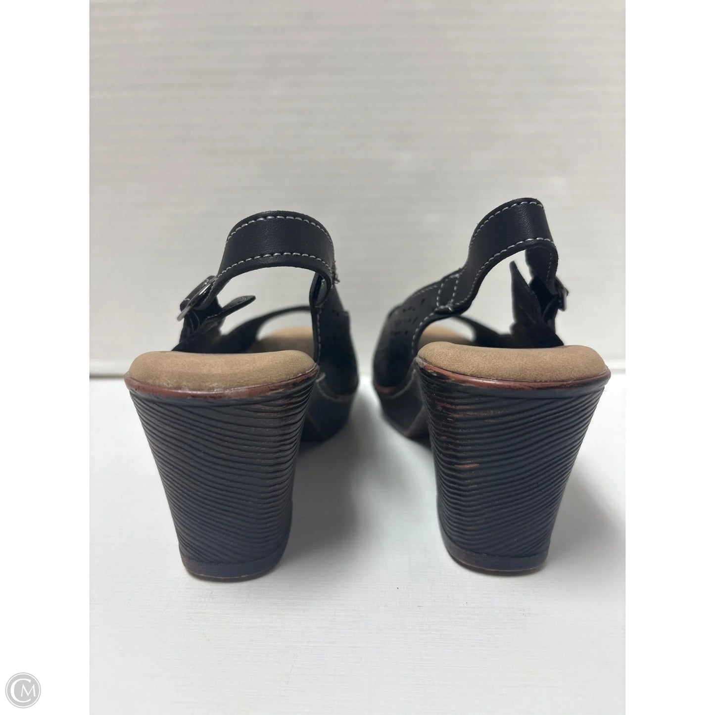 Sandals Heels Block By Spring Step In Black, Size: 6