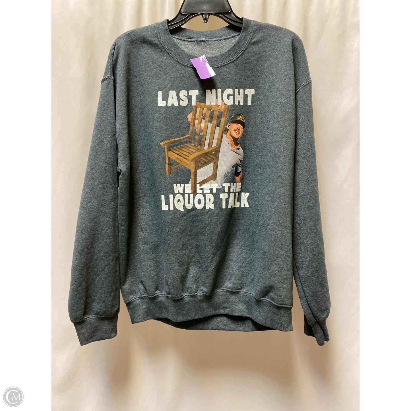 Top Long Sleeve By Clothes Mentor In Grey, Size: L