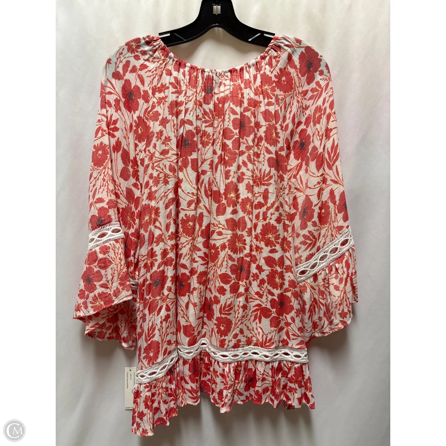 Top 3/4 Sleeve By Zac And Rachel In Pink, Size: 3x
