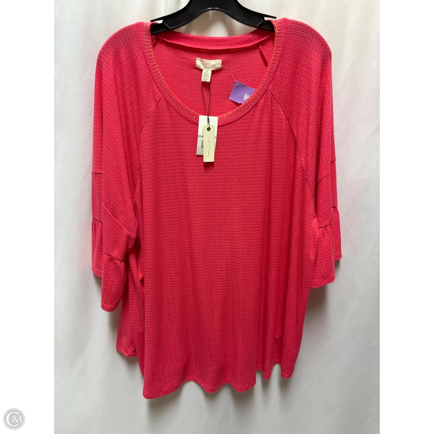 Top Long Sleeve By Chaps In Red, Size: 3x
