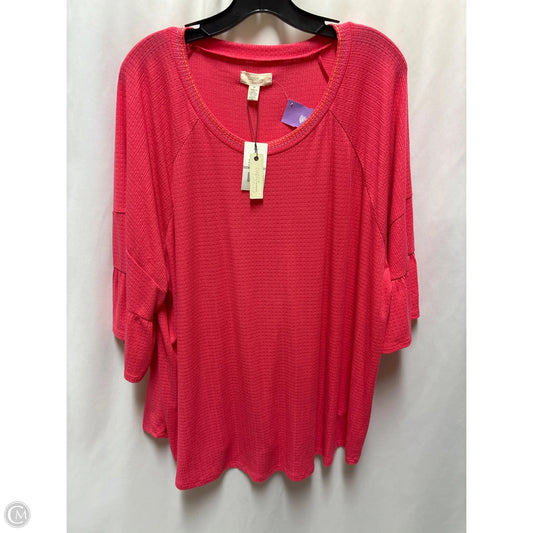 Top Long Sleeve By Chaps In Red, Size: 3x