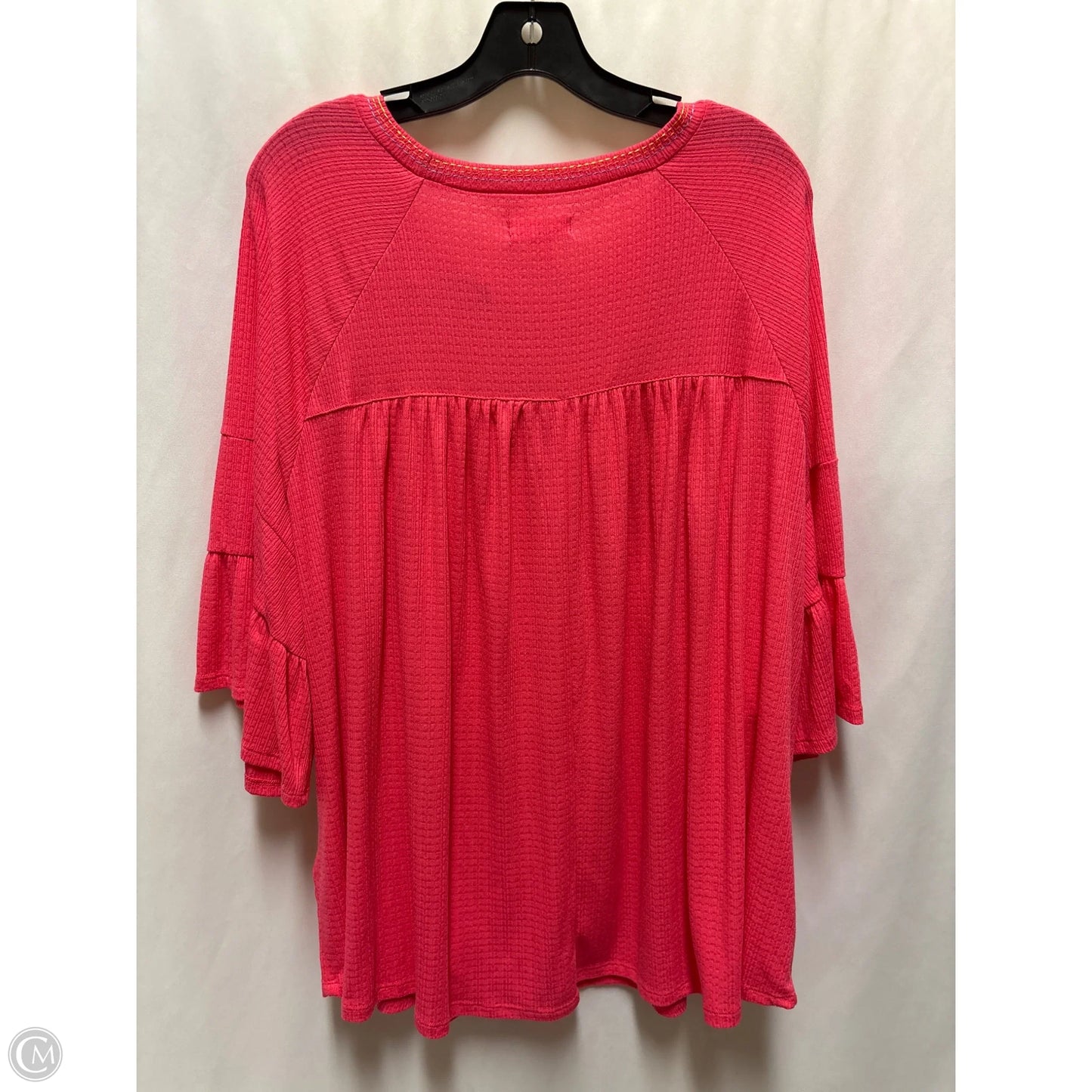 Top Long Sleeve By Chaps In Red, Size: 3x