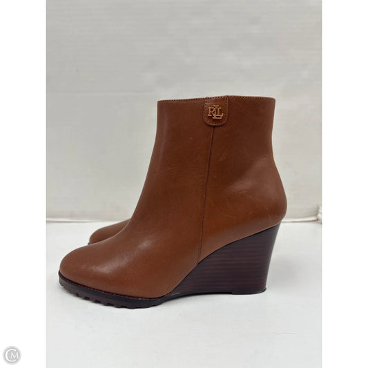 Boots Ankle Heels By Ralph Lauren In Brown, Size: 6.5