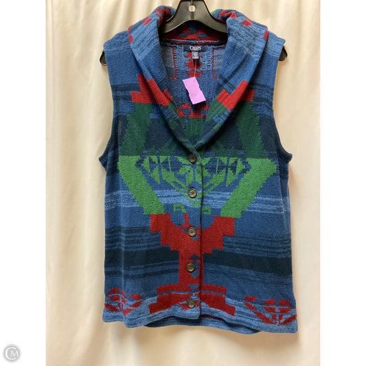 Vest Sweater By Chaps In Blue, Size: Xl