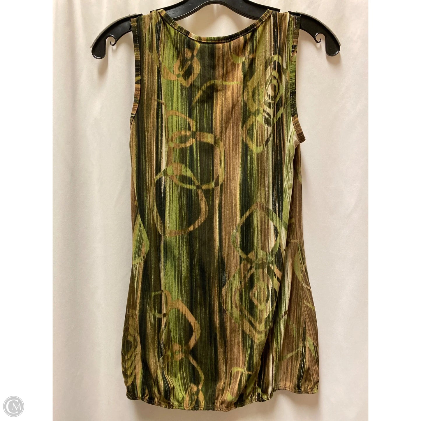 Top Sleeveless By Agenda In Green, Size: M