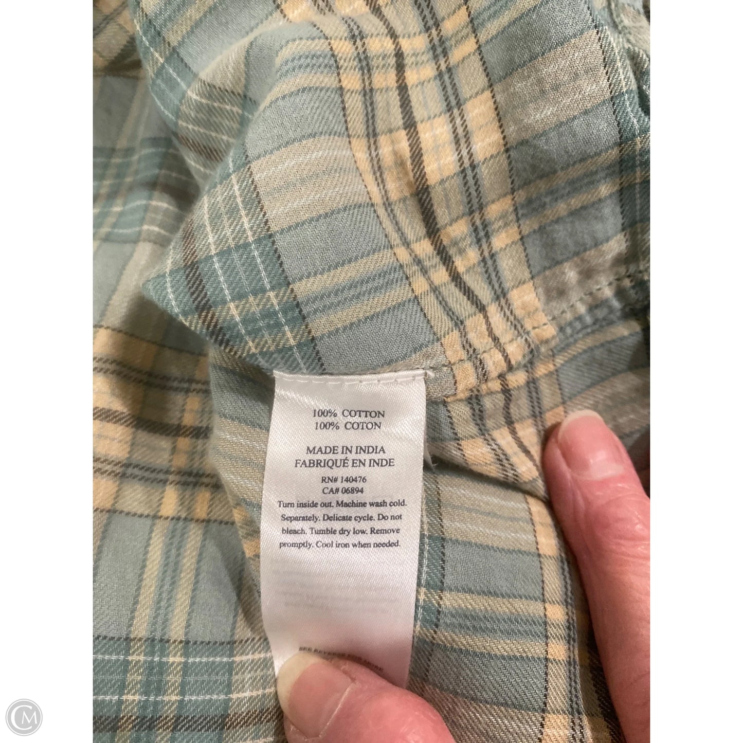 Top Long Sleeve By Faherty In Green, Size: Xl