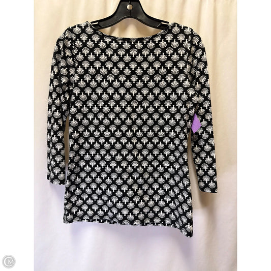 Top 3/4 Sleeve By Talbots In Black & White, Size: Xs