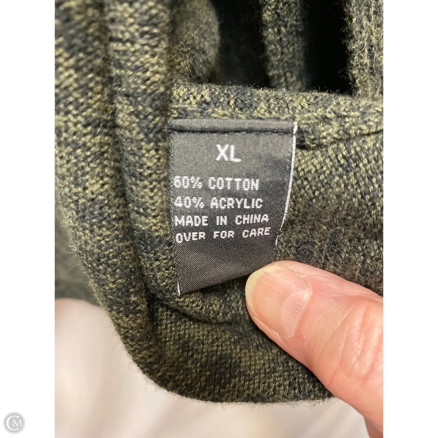 Cardigan By Ab Studio In Green, Size: Xl