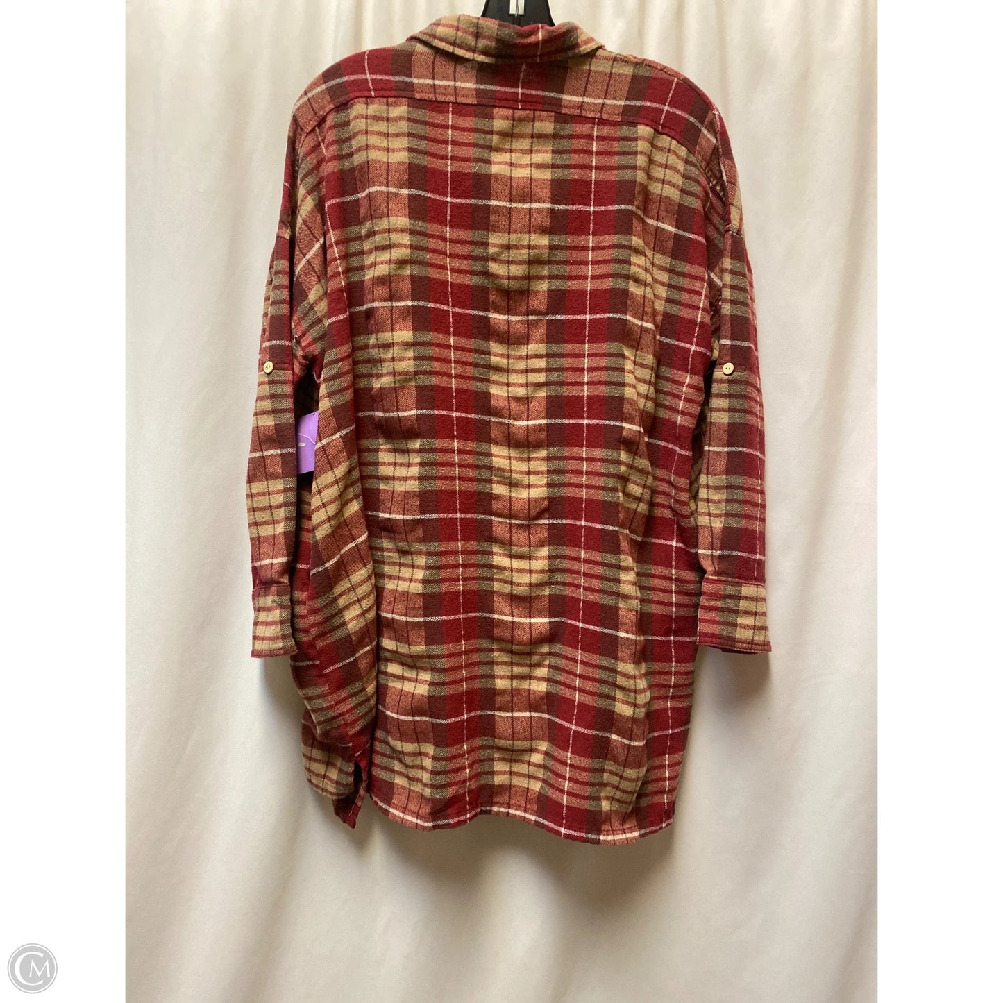 Top Long Sleeve By Peach Love Cream California In Red, Size: M