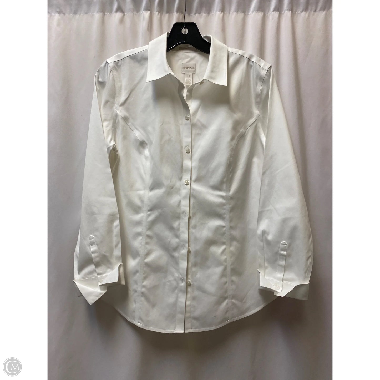 Top Long Sleeve By Chicos In White, Size: S