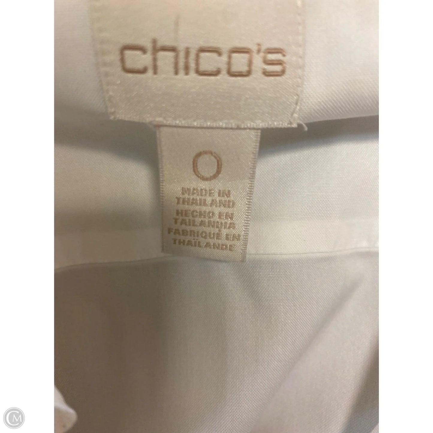 Top Long Sleeve By Chicos In White, Size: S