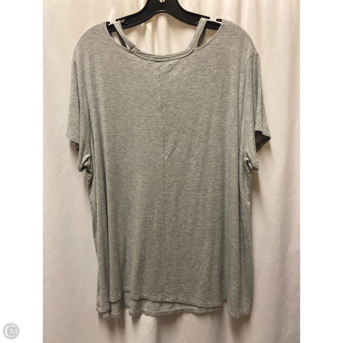 Top Short Sleeve By Moa Moa In Grey, Size: 2x