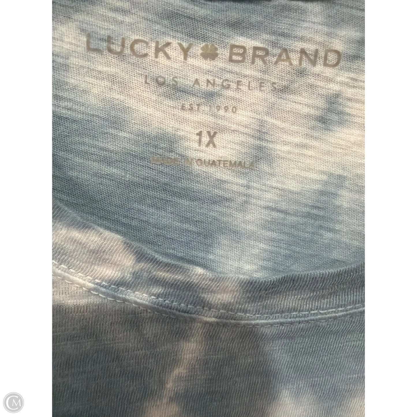 Top Short Sleeve By Lucky Brand In Blue, Size: 1x
