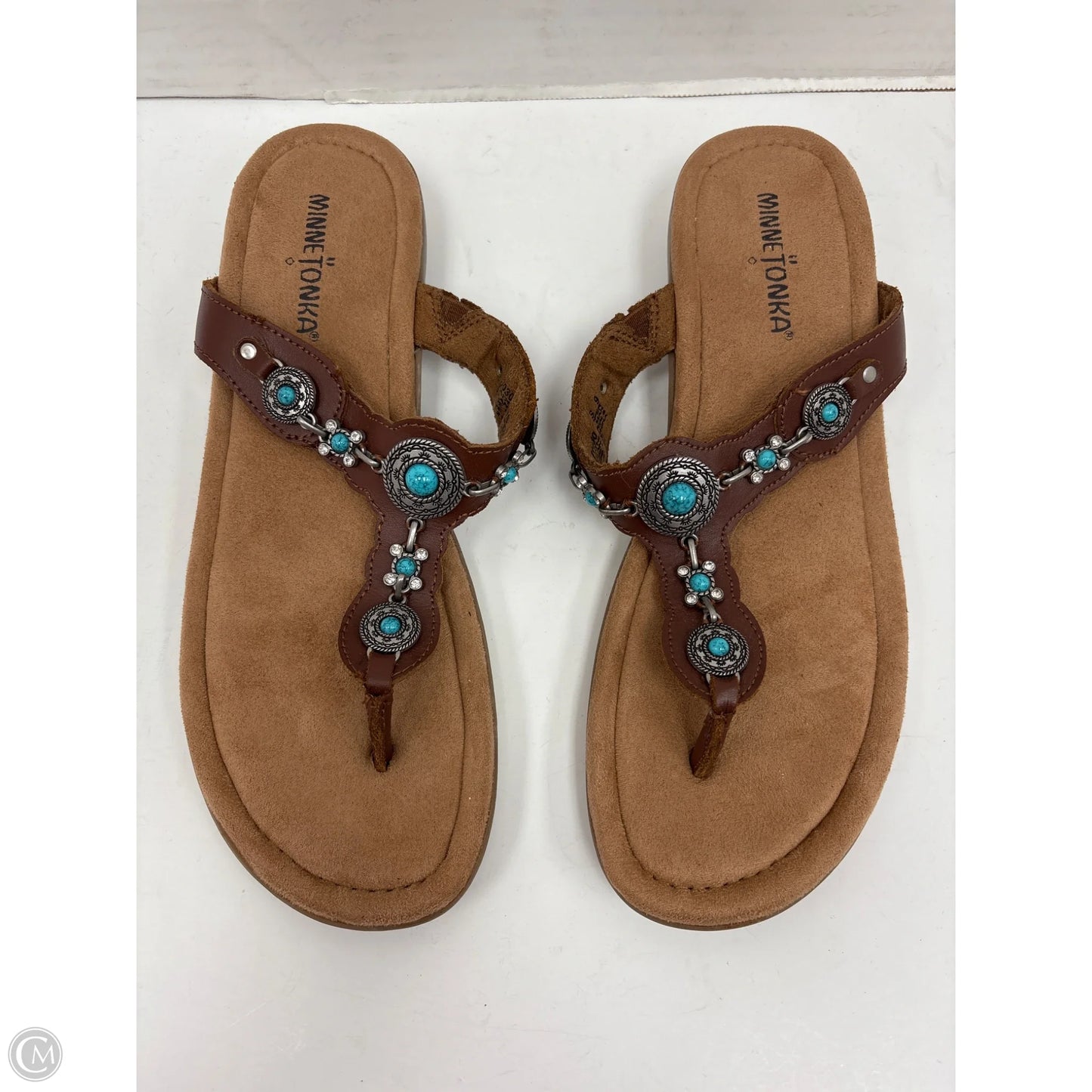 Sandals Flats By Minnetonka In Brown, Size: 9