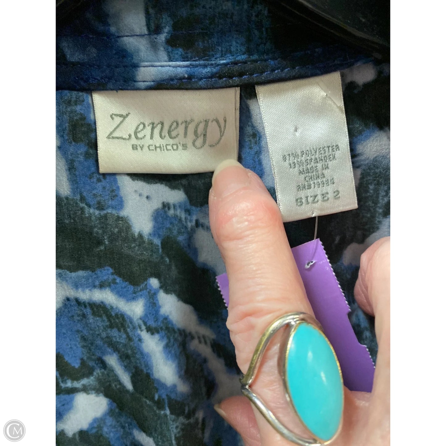 Jacket Other By Chicos In Blue, Size: L