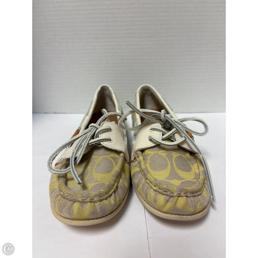 Shoes Designer By Coach In Yellow, Size: 9