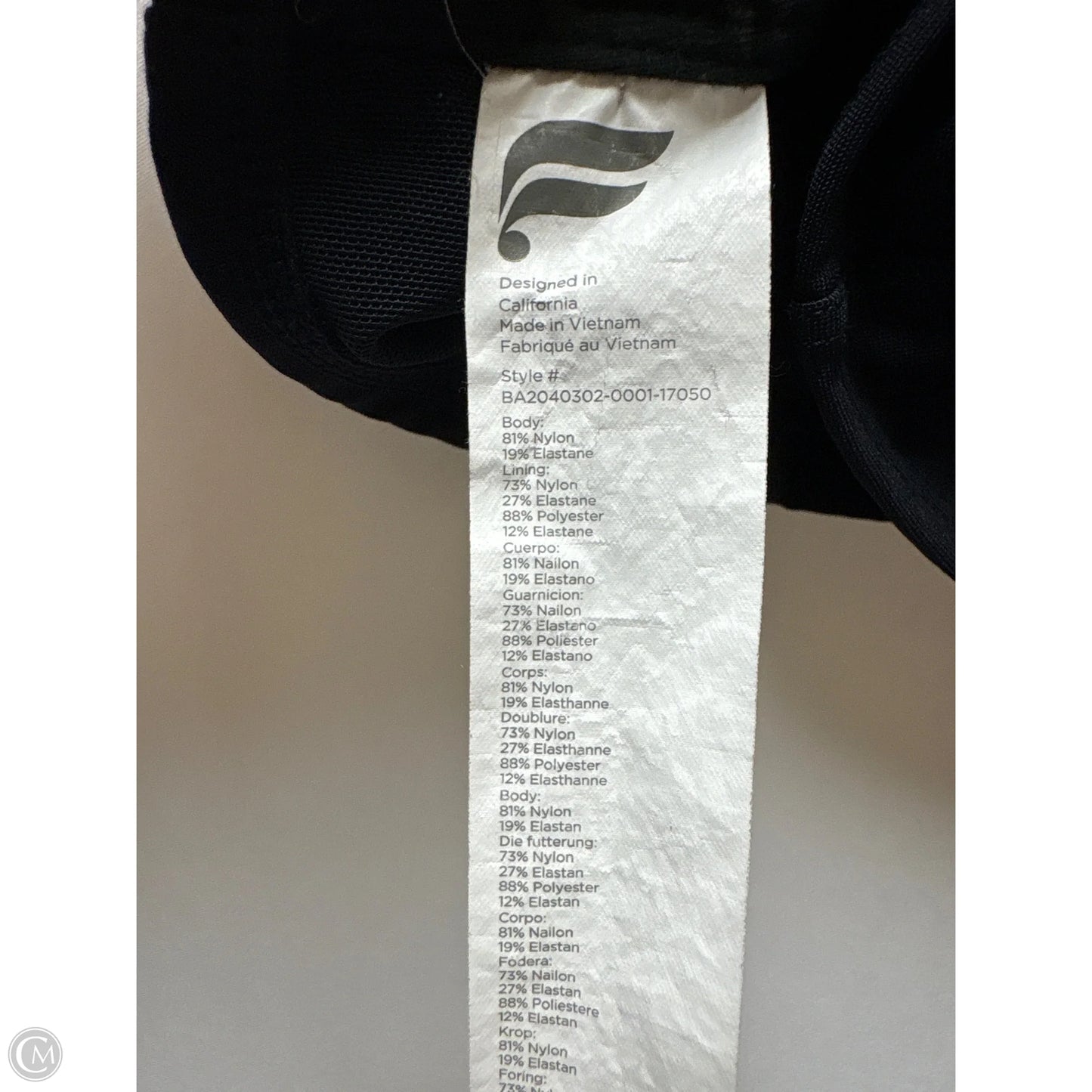 Athletic Bra By Fabletics In Black, Size: L