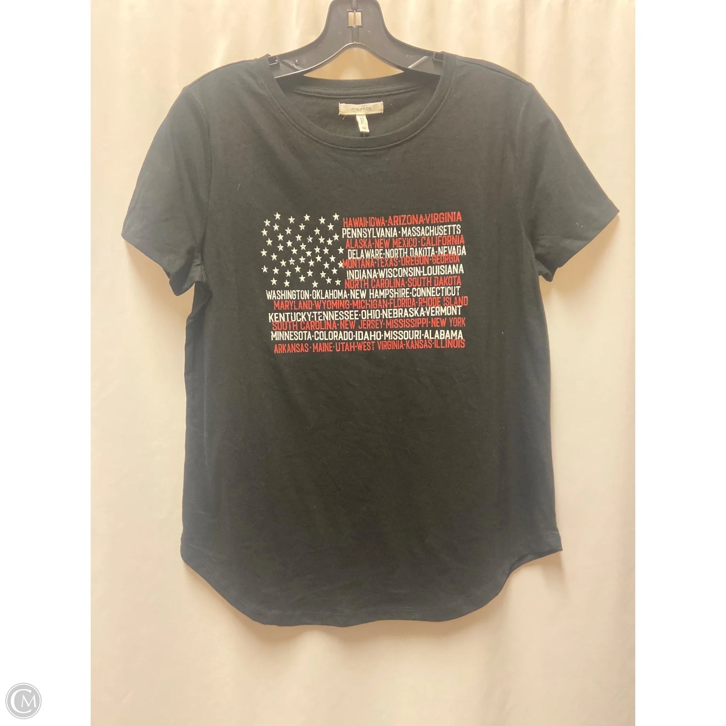Top Short Sleeve By Maurices In Black, Size: M