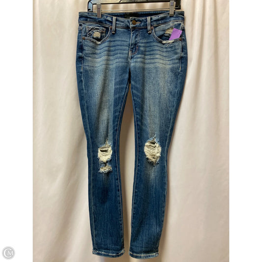 Jeans Straight By Buckle Black In Blue Denim, Size: 8