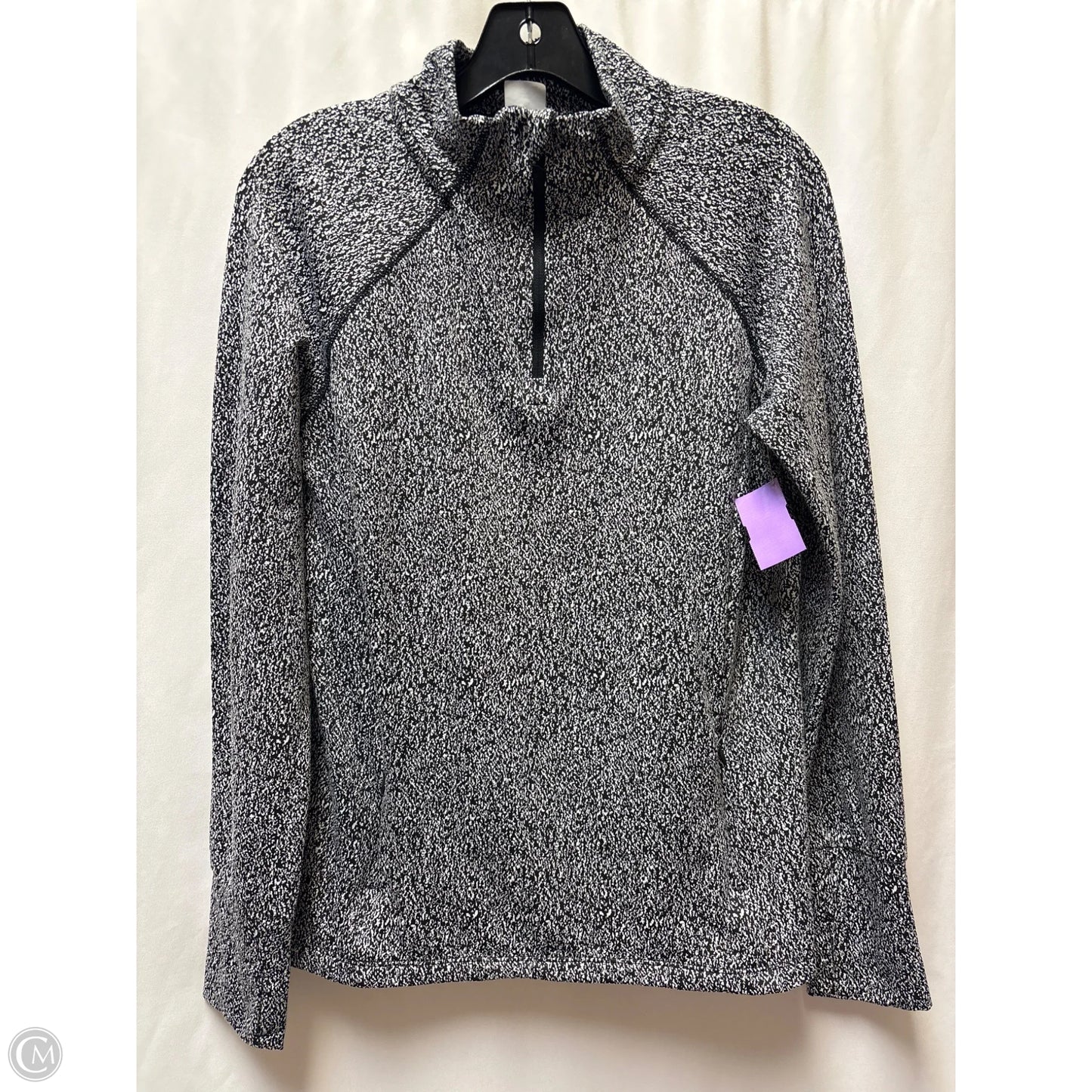 Athletic Sweatshirt Crewneck By Avia In Black & White, Size: M