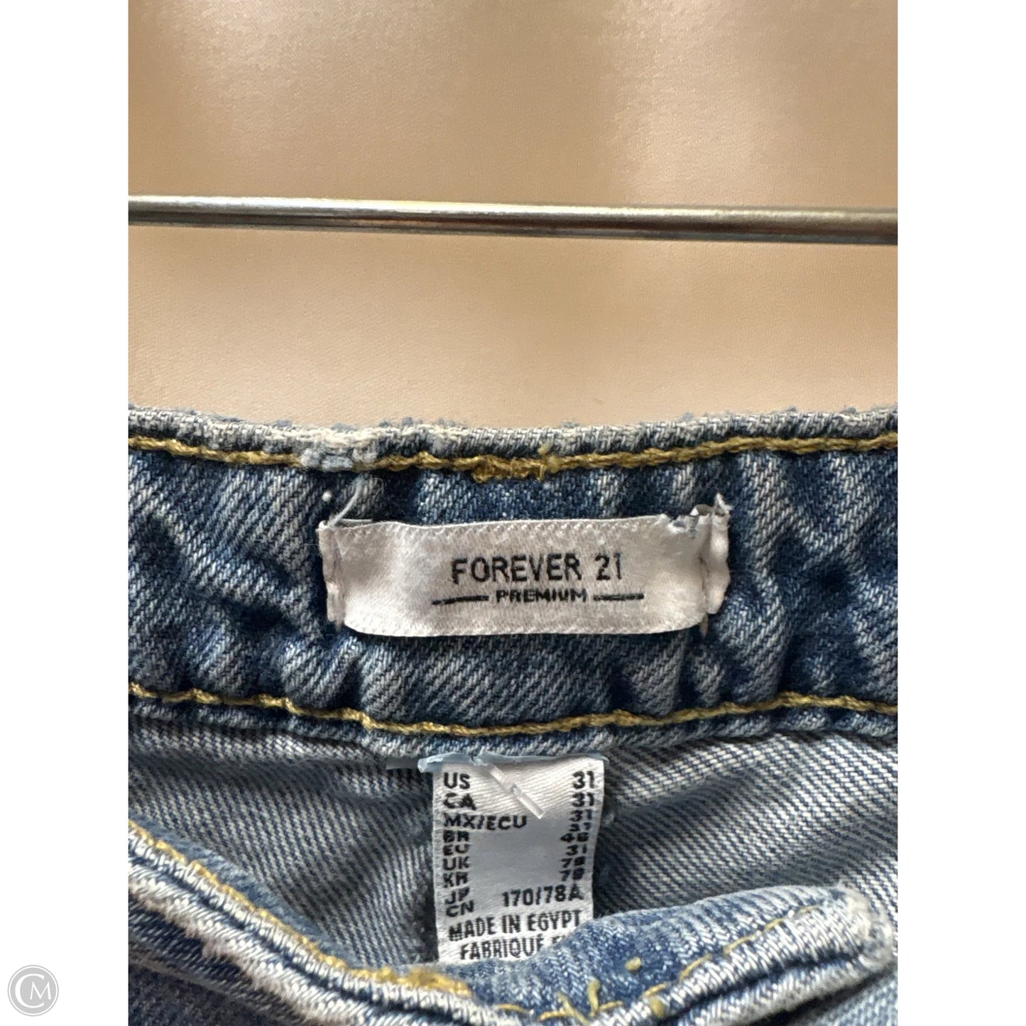 Jeans Boyfriend By Forever 21 In Blue Denim, Size: 12