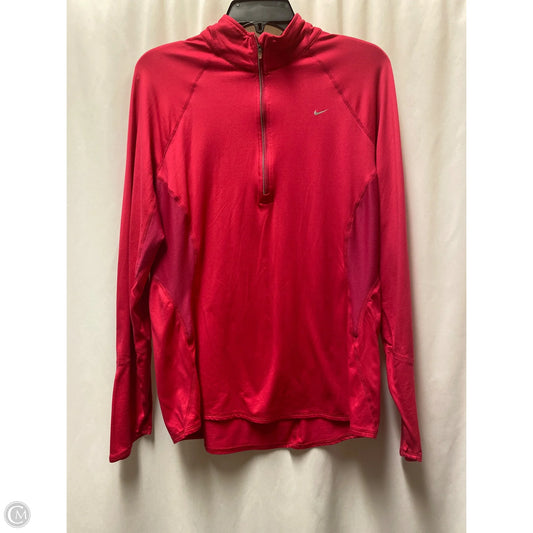 Athletic Top Long Sleeve Collar By Nike In Pink, Size: Xl