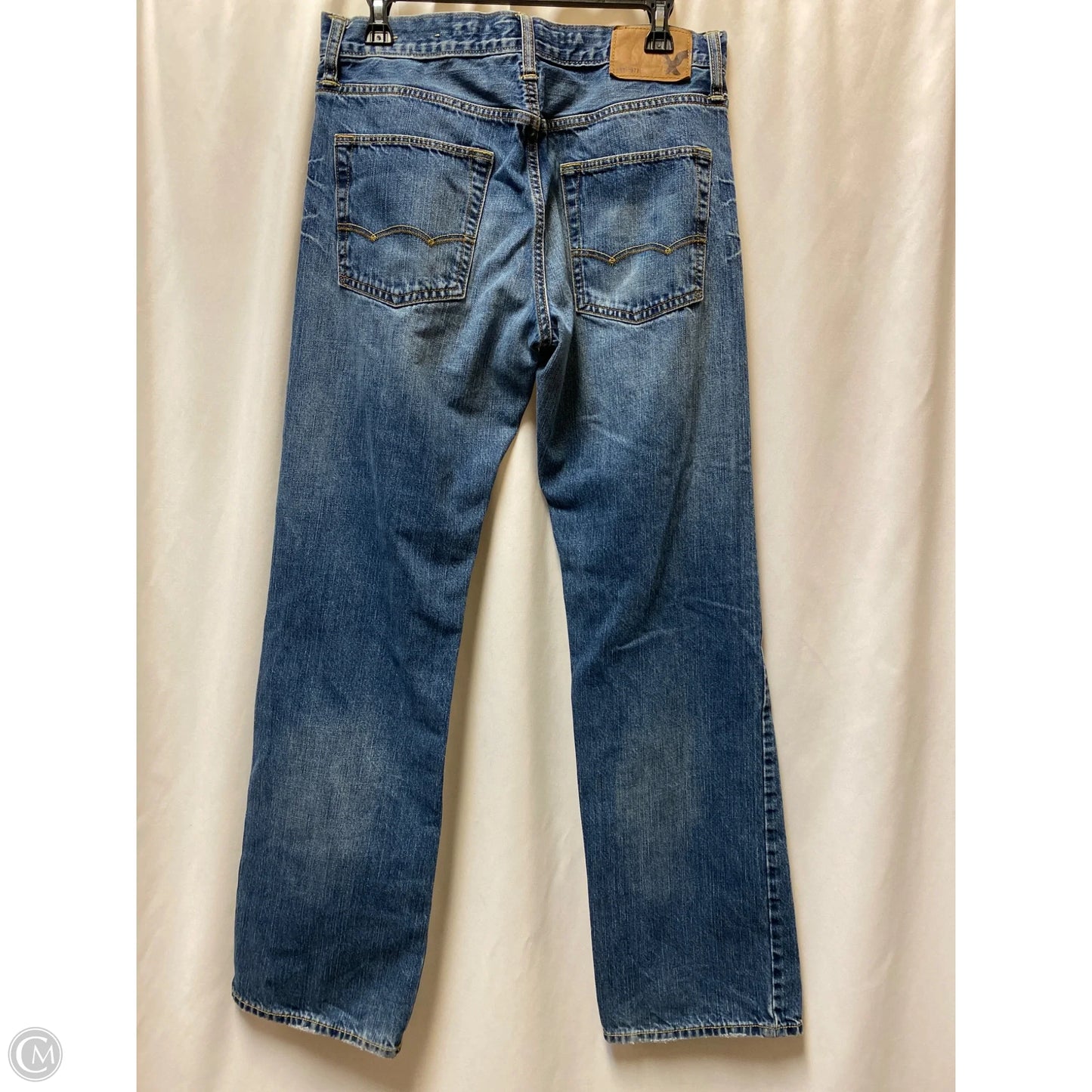 Jeans Straight By American Eagle In Blue Denim, Size: 10