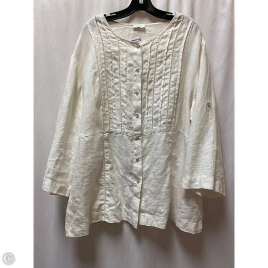Cardigan By Charter Club In Cream, Size: 3x