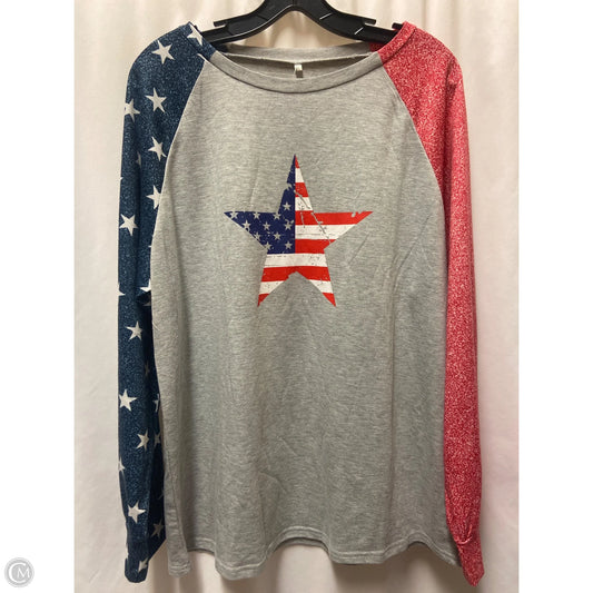 Top Long Sleeve By Clothes Mentor In Red & White, Size: Xl
