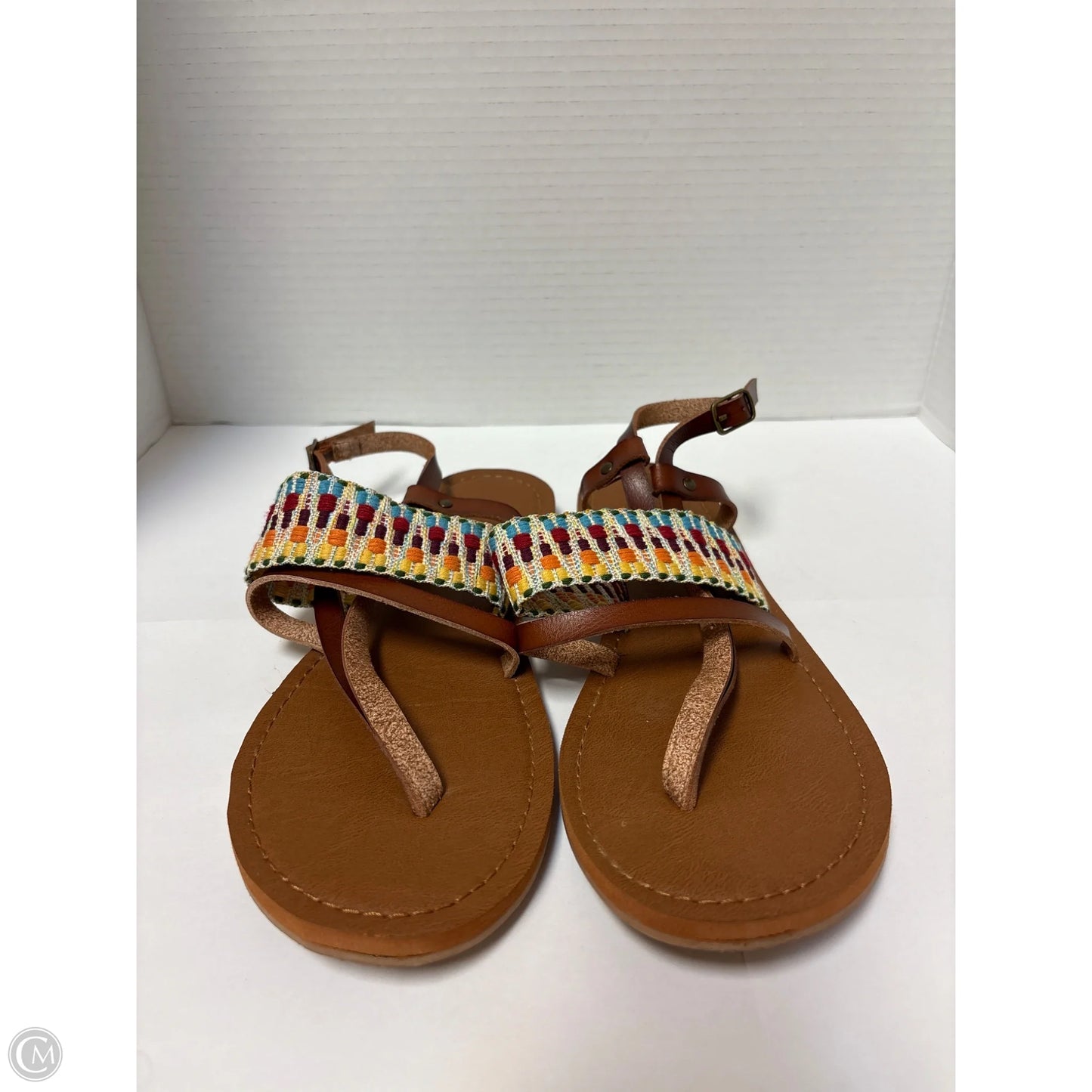 Sandals Flats By Clothes Mentor In Multi-colored, Size: 9