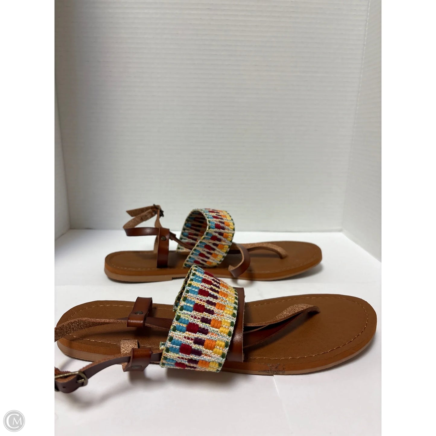 Sandals Flats By Clothes Mentor In Multi-colored, Size: 9