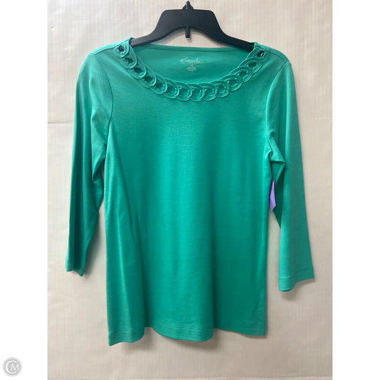Top Long Sleeve By Kim Rogers In Teal, Size: Sp
