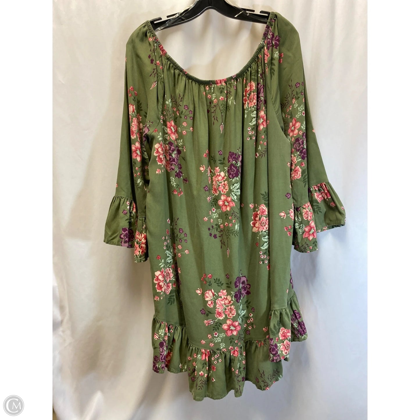 Top Long Sleeve By Terra & Sky In Green, Size: 2x