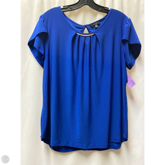 Top Short Sleeve By Auw In Blue, Size: L