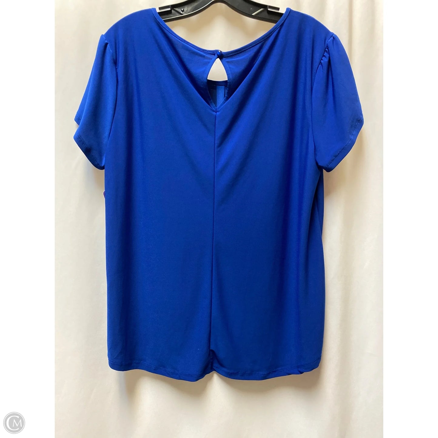 Top Short Sleeve By Auw In Blue, Size: L