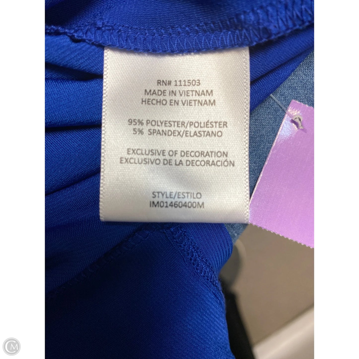 Top Short Sleeve By Auw In Blue, Size: L