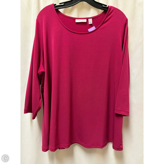 Top 3/4 Sleeve By Susan Graver In Pink, Size: 1x