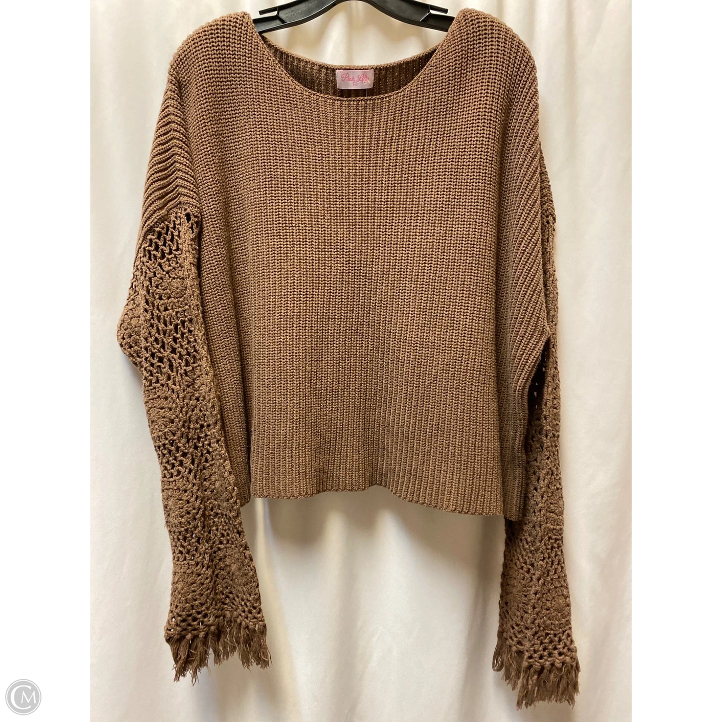 Sweater By Pink Lily In Brown, Size: L